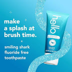 Hello Smiling Shark Fluoride Free Kids Toothpaste, Natural Fruit Punch, 4.2 Oz Tube (Pack of 3)