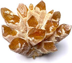Natural Crystal Cluster Clear Quartz Mineral Green Ghost Crystal Cluster Amethsyt Cluster Healing Ornament (Yellow Cluster 2, 0.88-1.1lb)