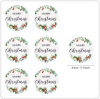 Ercadio 40 Pcs Edible Merry Christmas Cupcake Toppers Green Round Christmas Cupcake Drink Topper Picks for Xmas Eve New Year Holiday Party Cake Decorations Supplies