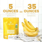 Jungle Powders Organic Banana Powder for Smoothies 5 Ounce Bag Freeze Dried Banana Powder Extract for Baking Flavoring Flakes Flour for Juice