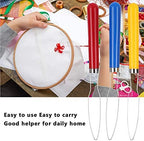 6PCs Button Hook, Wire Loop Button Hook Zipper Pull Assist Tool, Dressing Aids for Easy Button and Fastener, DIY Sewing Embroidery Tools for Arthritis with Wooden Handle