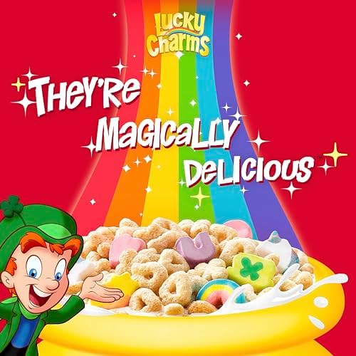 Lucky Charms Gluten Free Cereal with Marshmallows, Kids Breakfast Cereal, Made with Whole Grain, 10.5 oz