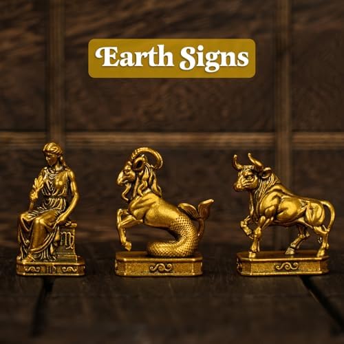 Capricorn – Capricorn Goat Zodiac Brass Sculpture – Solid Handmade Retro Figurine, Elegant Home & Office Decor, Astrology Enthusiast Gift