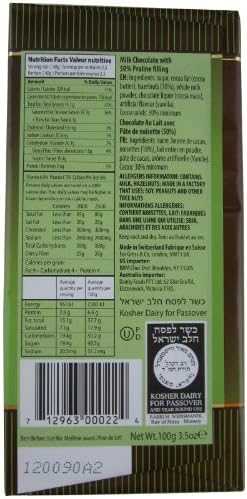Alprose Deluxe Milk Chocolate with Hazelnut Praline 3.5 Oz / 100 G (Pack of 5)