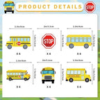 24 Pcs School Bus Cupcake Toppers School Bus Cake Decorations School Bus Decorations School Bus Party Favors