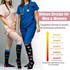 Compression Socks for Women & Men Circulation (6 Pairs) 15-20 mmHg is Best Support for Athletic Running,Nurse