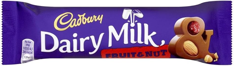 Cadbury Dairy Milk Fruit and Nut Chocolate Bar, 49 g (Pack of 6)