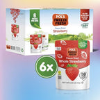 Pol's Fresh Freeze Dried Strawberries Whole, Single Ingredient, No Sugar Added, 6 Pack (0.53 oz Each) - Crispy Crunchy Healthy Fruit Snacks for Cereal, Yogurt & Smoothies, Gluten Free, Vegan, Kosher