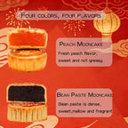 Phuumy Traditional Pastries Mooncakes,4Pcs, Mixed Flavors Moon Cake,Soft Skin And Sticky Golden Filling, Oily And Smooth Chinese New Year Snacks