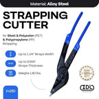 IDL Packaging H-230 Strapping Cutter for Steel & Polyester (PET) & Polypropylene (PP) Banding from 3/8" to 1 1/4" Width and up to 0.044" Thickness – Heavy-Duty Best-in-Class Tool with Wide Blades