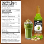 Pistachio Syrup by Syruvia 6-Pack, 25.4 fl oz, Wholesale Coffee Syrup Shops, Cafes, Baristas, Bistros, & Beverage Bars, Bulk Kosher & Gluten-Free