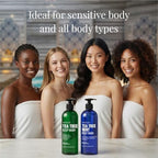 Tea Tree Body Wash with Mint & Shower Gel with Vitamin E for Jock Itch, Eczema, Ringworm, Body Odor, Body Wash Women & Men with Added Body Oils,LARGE 20.2 FL Oz Bottle (Tea Tree Mint, Pack of 2)
