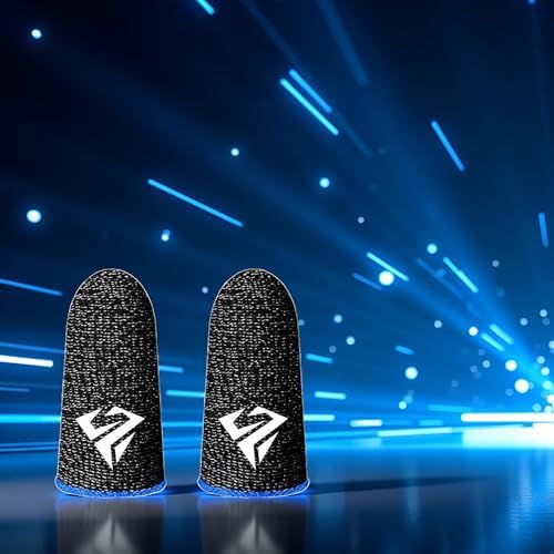 5Pcs Black Finger Cover Game Controller Sweat Proof Non-Scratch Sensitive Screen Gaming Artifact Thumb Gloves Finger Game Sleeve Gaming Accessories Accessories