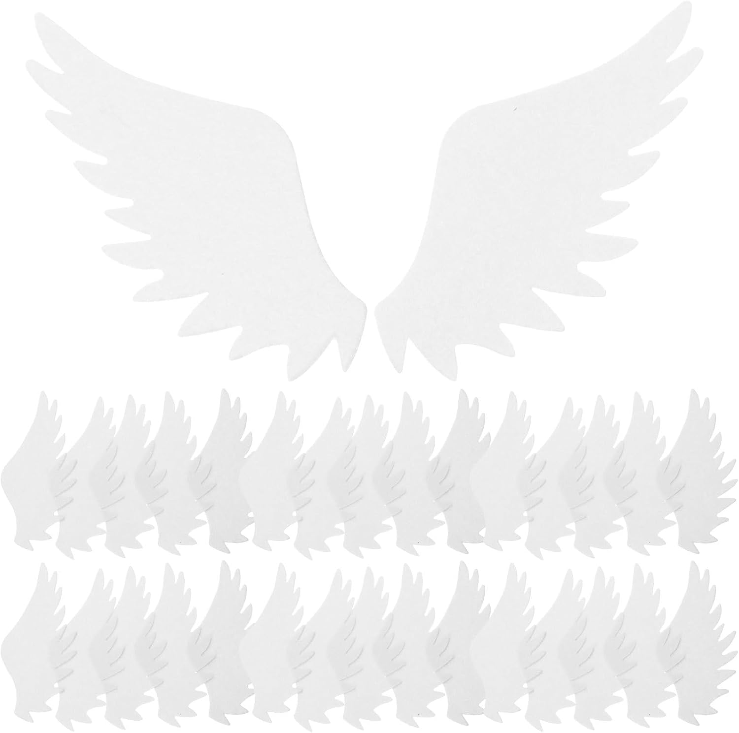 48Pcs Edible Angel Wings Cupcake Toppers Rice Paper Cake Decoration for Birthday Party Baby Shower Wedding Dessert Ornaments Angel Wing Shape Cake Decors
