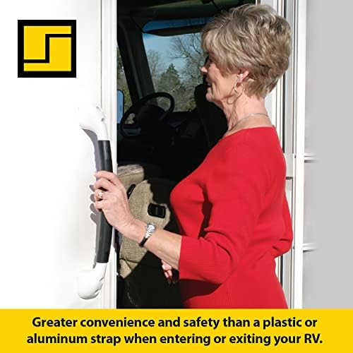 Stromberg Carlson RV Grab Bar – Entry Door Handle for RV, Camper, or Trailer – Exterior Assist Bar for Steps – Automotive Entry Grip for Outdoor Use - Back Soft Touch Finish