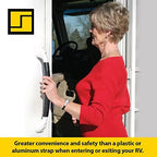 Stromberg Carlson RV Grab Bar – Entry Door Handle for RV, Camper, or Trailer – Exterior Assist Bar for Steps – Automotive Entry Grip for Outdoor Use - Back Soft Touch Finish