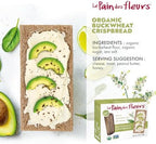 Le Pain Des Fleurs Organic Buckwheat Crispbread | Low Sodium, Low Fat, Vegan Crackers| 6 Pack of 5.3 oz Boxes