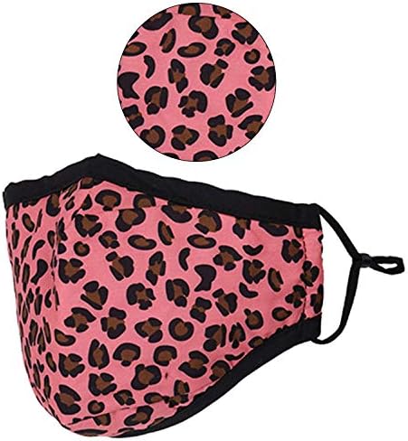Trimming Shop Reusable Face Mask Washable Face Covering Bandana Face Mask, 3 Layer Cotton Face Mask Breathable Fashion Face Mask for Protection Against Pollution, Pink, 10pcs