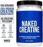 NAKED Pure Micronized Creatine Monohydrate Powder - NSF Certified, Unflavored, 500g, 1.1lb Bulk - Vegan, Non-GMO, Gluten-Free, Soy-Free, No Fillers, Supports Muscle Growth & Strength - 100 Servings