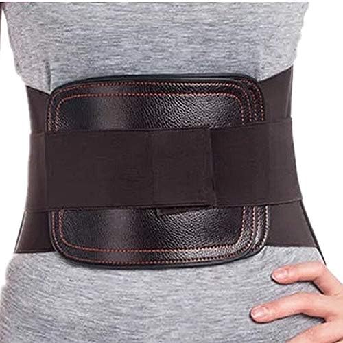 Leather Lumbar Brace Belt,Lower Back Support - for Man and Woman Herniated Disc Treatment & Pain Relief,Work/Gym (Size : XXL)