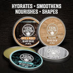 Viking Revolution 4 Beard Balm Variety Pack (1oz Each) – Coffee & Whiskey, Palo Santo, Sea Salt and Unscented – Styles, Strengthens & Softens Beards & Mustaches – Leave-In Conditioner Wax for Men