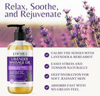 Lavender Massage Oil for Skin, Luxury Aromatherapy & Romantic Massage Oil for Date Night, Relaxing & Hydrating Skin, 2-Pack