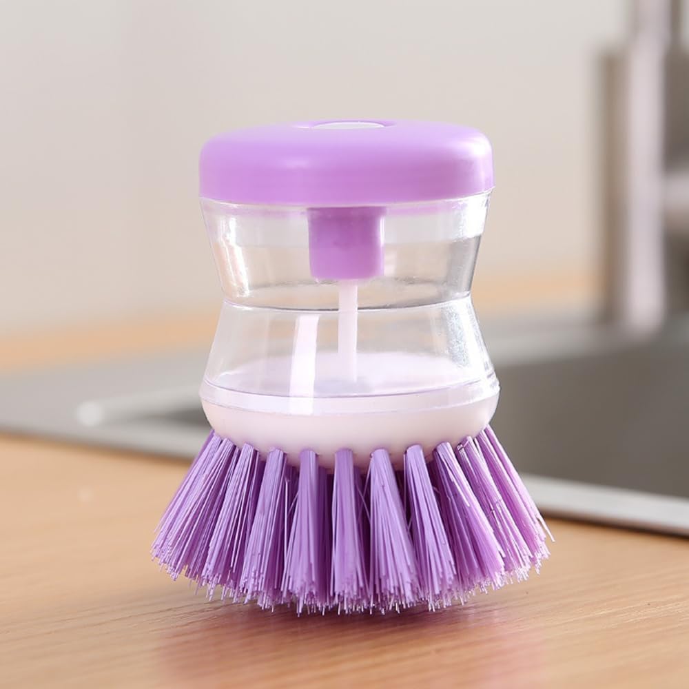 1PC Press Type Kitchen Cleaning Brush with Soap Dispenser Liquid Filling Dishwashing Brush Home Cleaning Tool