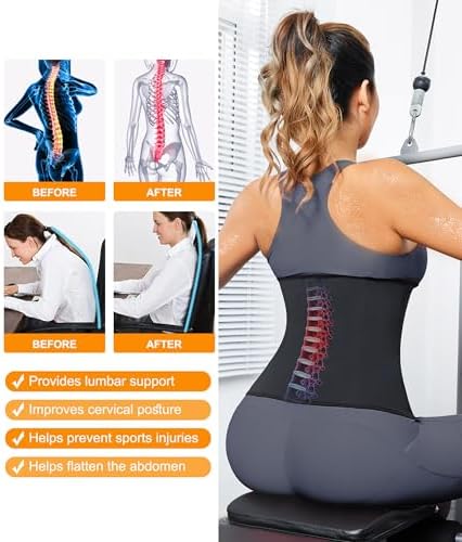 LEINIDINA Womens Waist Trainer Corset with Zipper Sweat Waist Trimmer for Women Workout Belt Corset Shapewear