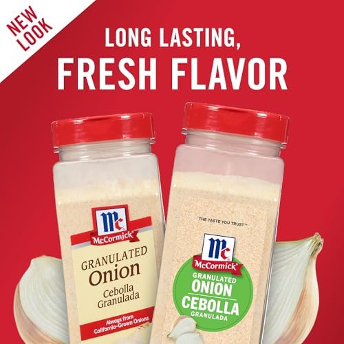 McCormick Granulated Onion, From Whole, White Onions, For Bringing Consistent Flavor to Meals & Recipes, 18 oz