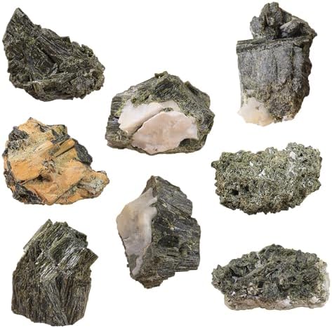 Rockcloud Natural Green Tourmaline Crystal Cluster for Reiki Meditation, Irregular Raw Stone Mineral Specimen for Home Decoration, 0.11-0.22 lb
