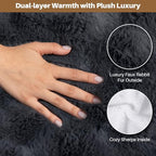 Electric Foot Warmer, Luxury Faux Fur Heating Pad for Feet Pain Relief Cramp, Heated Foot Warmer for Under Desk & Bed with 3 Heat Settings & 2H Auto-Off, ETL Certified, 16x22 Inch, Dark Grey