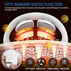 Electric Pulse Neck Massager with Heat for Pain Relief 10 Modes 15 Intensities Therapy Deep Tissue Trigger Point Intelligent Massager Cordless Gifts for Men Women