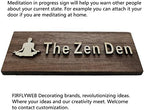 The Zen Den signs Room Decor Meditation in Progress Wall Hanging Sign,Inspirational Wooden Door Plaque for Yoga Studio Bedroom Decoration (Brown)