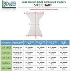 LeakMaster Adult Contoured Cloth Diaper with Nighttime Insert - Large Fits 36-44 inch Waists - 100% Cotton Gauze - 4x10x4 Layering with 10 Layered Optional use Insert for Maximum Absorbency.