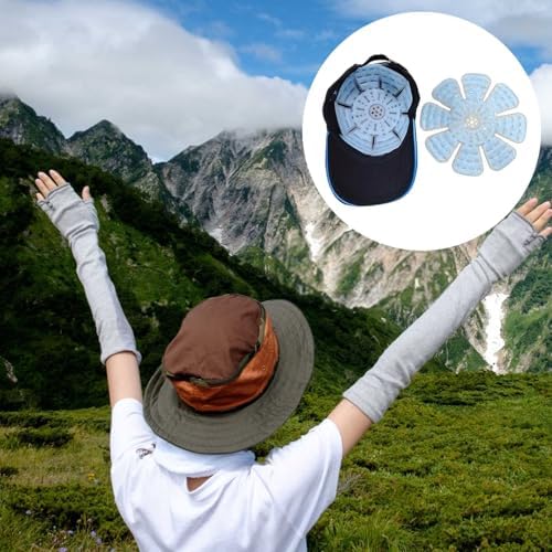 Cooling Gel Ice Packs for Summer Hats, Reusable Hidden Hat Ice Pack for Outdoor Activities, 50 Ml Ice Pack for Hat, Hat Coolers for Sun Protection, Travel, Golf, Hiking (Light Blue 3 Pcs)