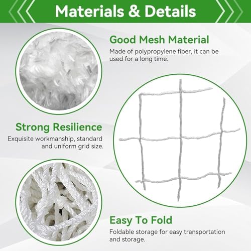 Soccer Net 8x6, Soccer Net for Replacement Football Goal Netting High Impact Sports Practice Barrier for Adults and Youth Football Practice, 8 X 6 Ft