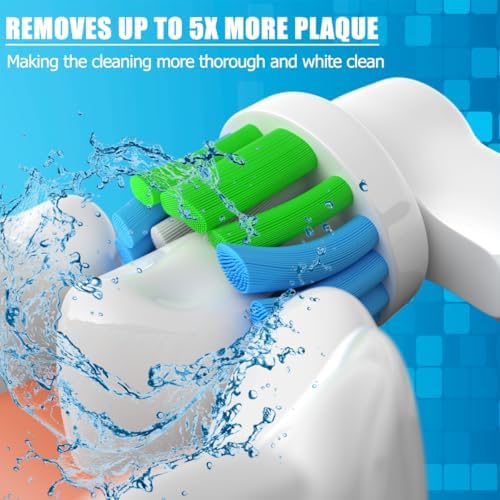 Qitizu Replacement Heads Compatible with Oral B Braun Electric Toothbrush, Replacement Toothbrush Heads Fit for Oral-b Pro 1000/7500/3000/7000/8000/500, 16 Packs (White)