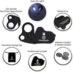 Pineapple 30X 60X Jewelers Loupe Magnifier with Light, Lighted Magnifying Glass Jewelry Loop, Pocket Magnifier for Coins, Jewelry, Plants, Currency, Diamonds, Stamps (Black)