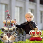Medieval Castle Cupcake Stand Medieval Knight Birthday Party Decorations 3 Tiered Castle Dessert Cake Table Displays Dragon Baby Shower Birthday Party Decorations for Boy Girl