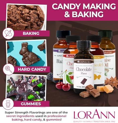 LorAnn Oils Super Strength Flavoring - Used For Candy Making, Flavoring Extracts, Baking, Hard Candy, and Flavor Oils - Bold, Natural Flavors 4X Stronger Than Extracts - Chocolate, 1 fl oz