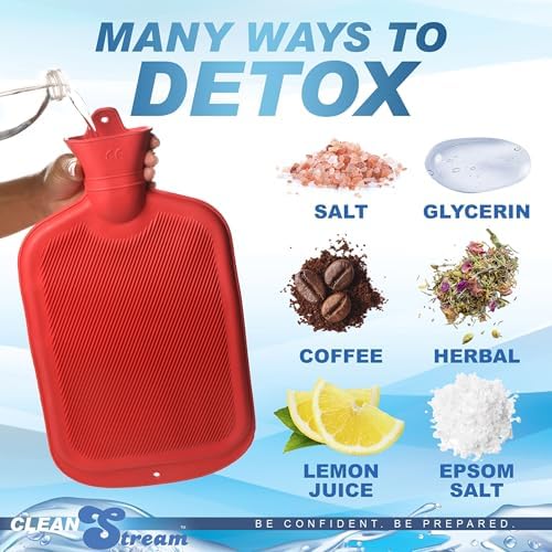Cleanstream Water Bottle Douche Kit with Enema Tip, Vaginal Tip, 2 Quart Rubber Bottle, 5 Foot Tubing, Shut-Off Clamp, Adapter, Stopper and Hanging Hook for Personal Cleansing