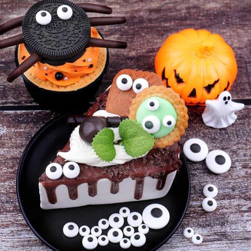 Edible Candy Eyes Sprinkles for Cake Decorating 4.58oz, Halloween Eyeball Sprinkles for Cookie Baking Ice Cream Brownie Cupcake Toppings
