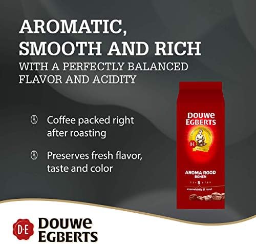2 Packs Douwe Egberts Aroma Rood Whole Beans Coffee x 17.6oz/500g