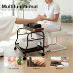 Beauty Salon Nail Or Foot Bath Spa Portable Esthetician Trolley Cart for Foot Rest Pedicure Manicure Funiture Massage Table Salon Supplies 2 Way Use 3 Color Option Elitzia (Dark Brown)