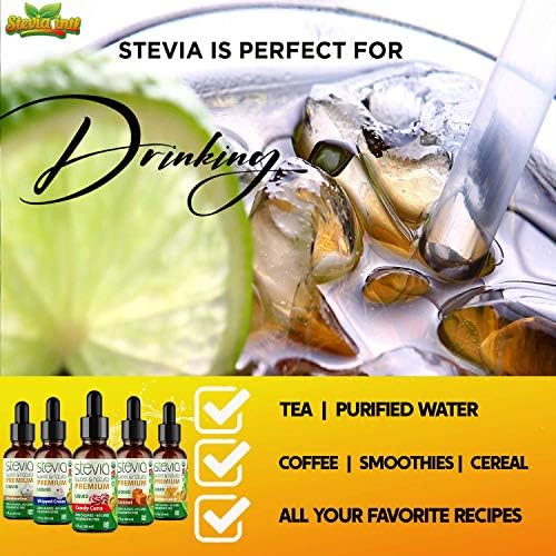 Stevia Intl - (Pack of 5) Wonka Land Bundle. Stevia Liquid Drops with 5 Flavors. All Naturally Sweet, Non-Bitter, No Sugar Added, 0 Carb, 0 Calorie, Non-GMO, Vegan, Diabetic & Keto Friendly (1oz)