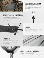 4 Pieces Mosquito Net Hat Mesh Sun Bug Face Hat Cover with Zipper Foldable Fly Protection Net Mesh for Fishing Hiking Gardening, 4 Colors