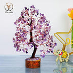 YATSKIA Amethyst Crystal Tree Stones and Crystals Tree of Life, Crystal Home Decor, Good Luck Gifts, Spiritual Gifts for Women
