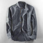 Men's Casual Cotton Linen Shirt Formal Retro Long Sleeve Loose Shirts Male Clothing Shirts Tops