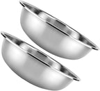 2pcs Thick Stainless Steel Basin Large Mixing Bowl Flat Bottom Vegetable Fruit Washing Bowl Kitchen Accessory