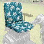 Mobility Scooter Seat Cover, Electric Wheelchair Seat Cover, Universal Fit Mobility Aids Protector Accessories Decor Item, Teal Palm Trees Print, 35 x 18 Inch